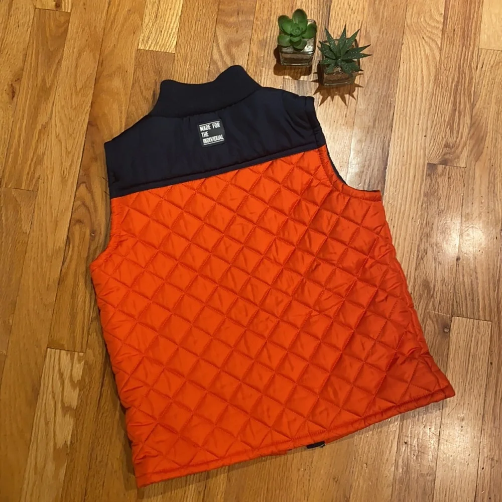 Gymboree Kids Vest Orange Blue Medium Quilted